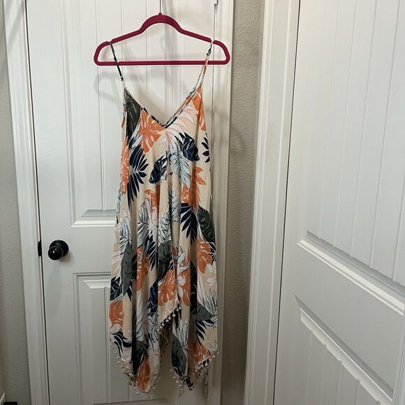 Goa Beachwear by Japna Womens Floral Tropical Maxi dress Size L Beach Cruise - Picture 6 of 9